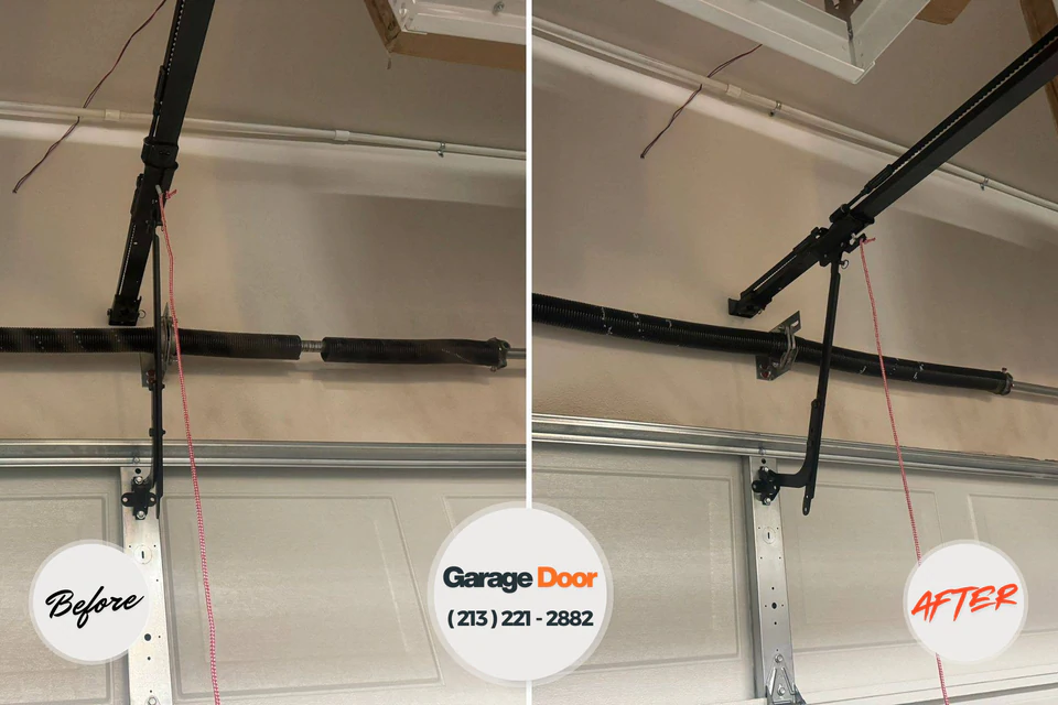 Before and after: garage door repair Chapman, KS